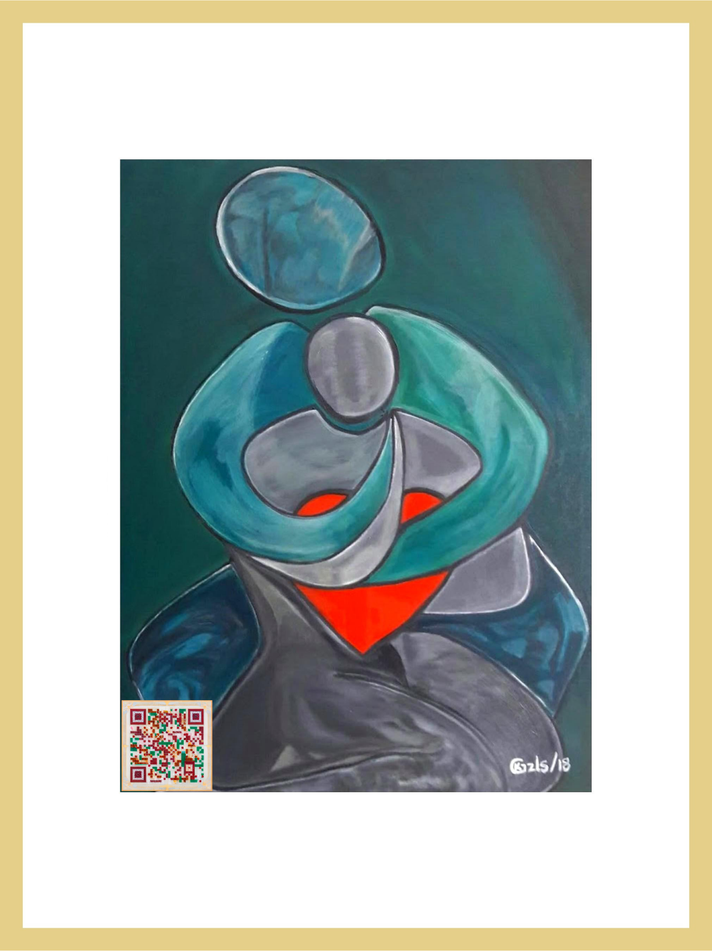 🎨 Aşk | Orijinal Eserin QR Kodlu Dijital Baskısı | Dijital Çerçeveli