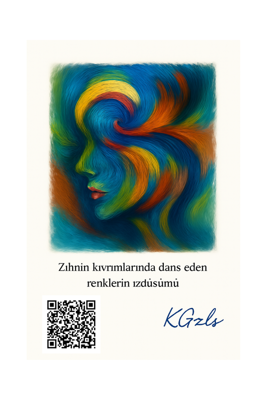 🧠 Zihnin Kıvrımlarında Dans Eden Renklerin İz Düşümü | Dijital Sanat Eseri (3 Versiyon)