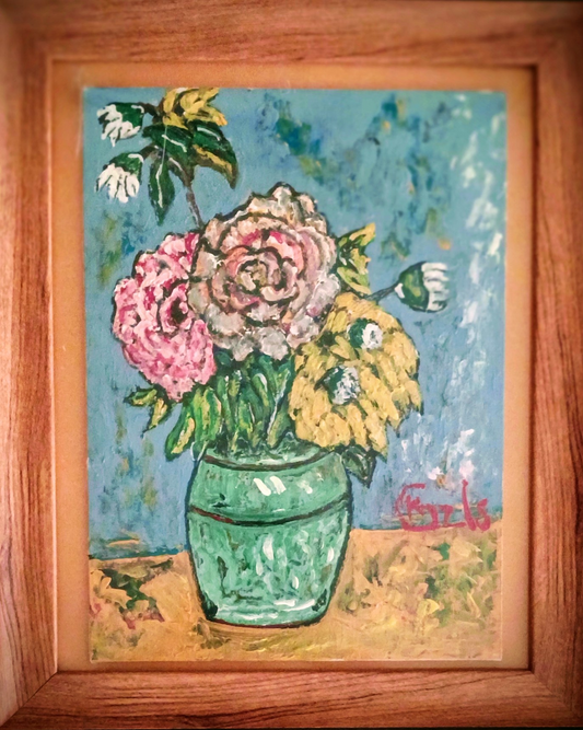 🎨 Güllerle Bahar | KGzls İmzalı Orijinal Tablo