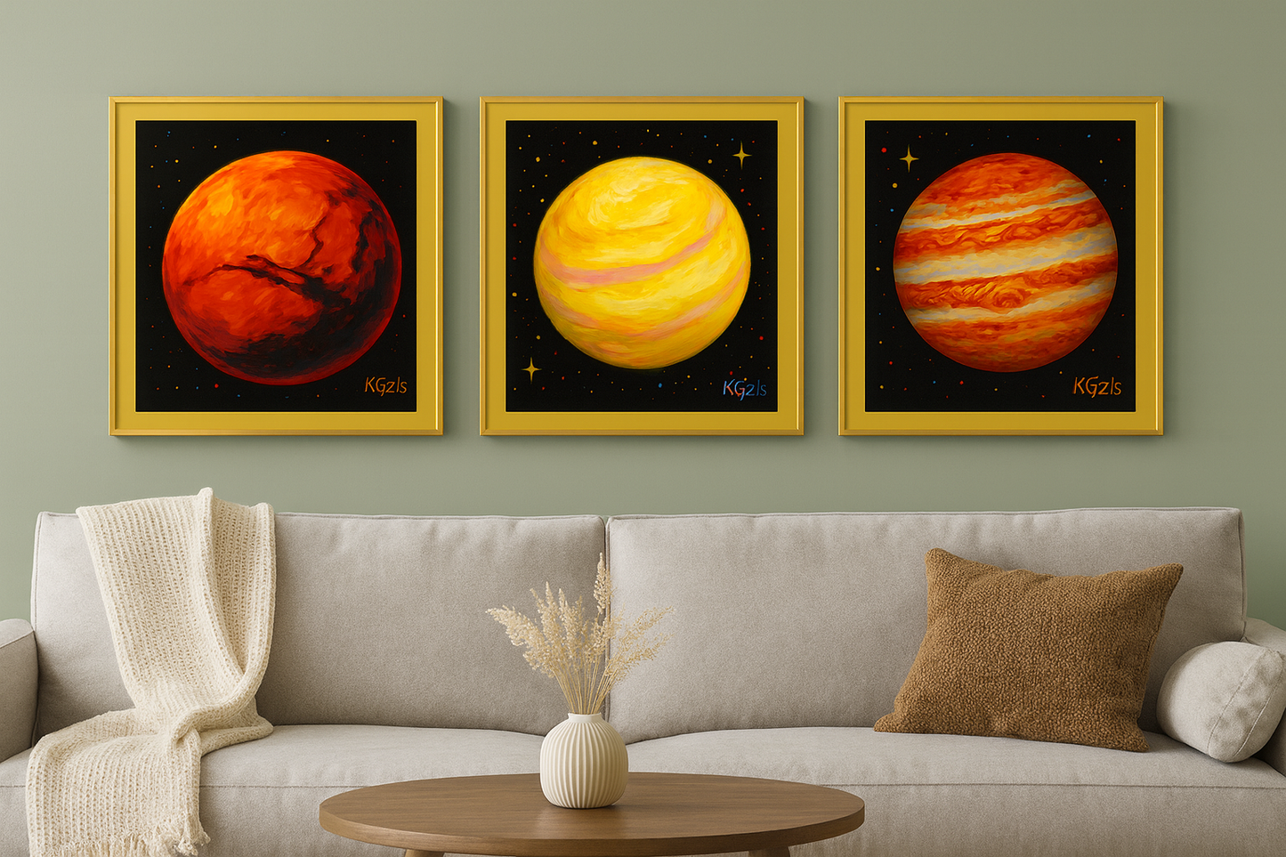 🎨 🌌 Kozmik Gezegenler Üçlüsü – Mars – Venüs – Jüpiter