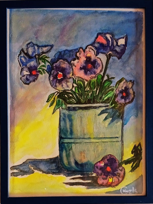 🎨 Yere Düşen Menekşe | KGzls İmzalı Orijinal Tablo