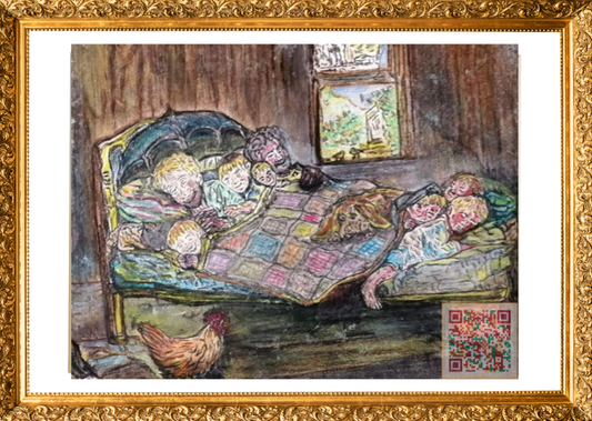 🎨 Yuvada Huzur | Orijinal Eserin QR Kodlu Dijital Baskısı | Dijital Çerçeveli