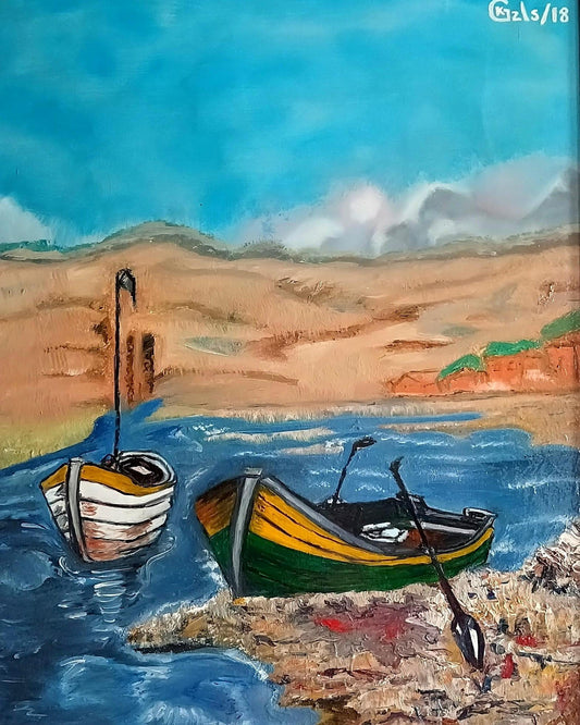 🎨 Kıyıdaki Sessizlik | KGzls İmzalı Orijinal Tablo