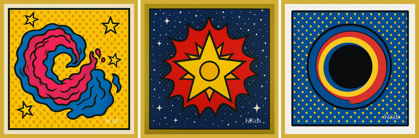 🎨 ✨ Evrenin Döngüsü | Nebula – Yıldız – Kara Delik