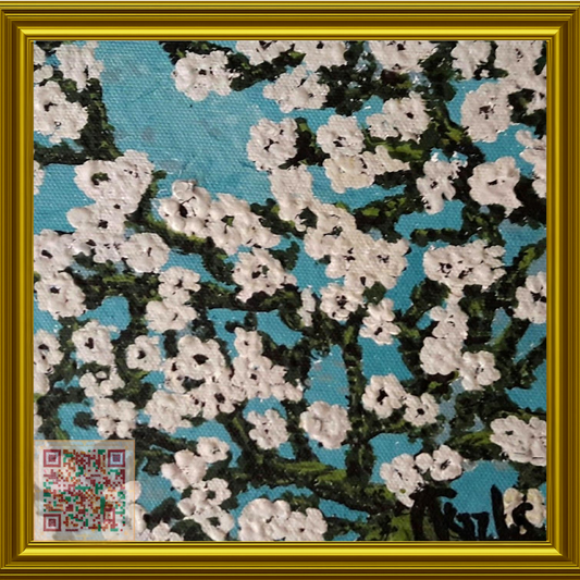 🎨 Mart Dalı | Orijinal Eserin QR Kodlu Dijital Baskısı | Dijital Çerçeveli