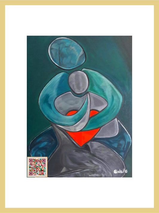 🎨 Aşk | Orijinal Eserin QR Kodlu Dijital Baskısı | Dijital Çerçeveli