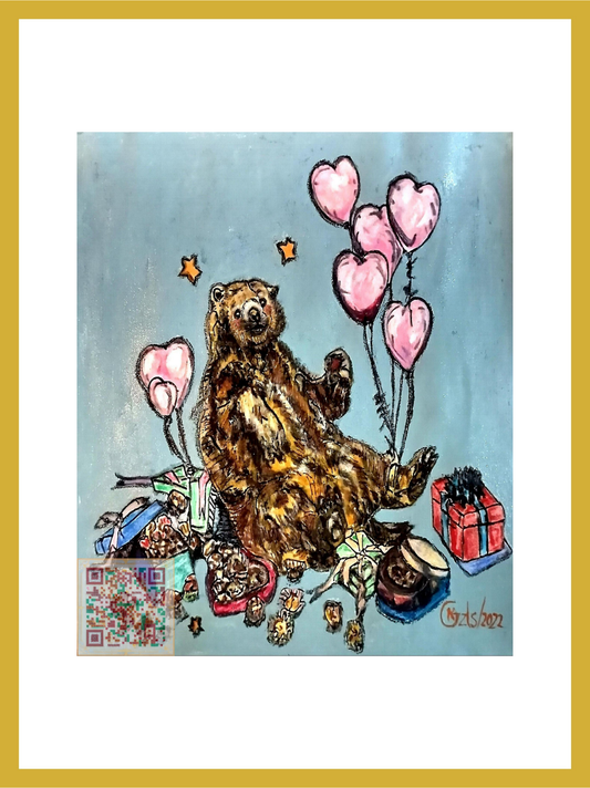 🎨 Balonlar | Orijinal Eserin QR Kodlu Dijital Baskısı | Dijital Çerçeveli