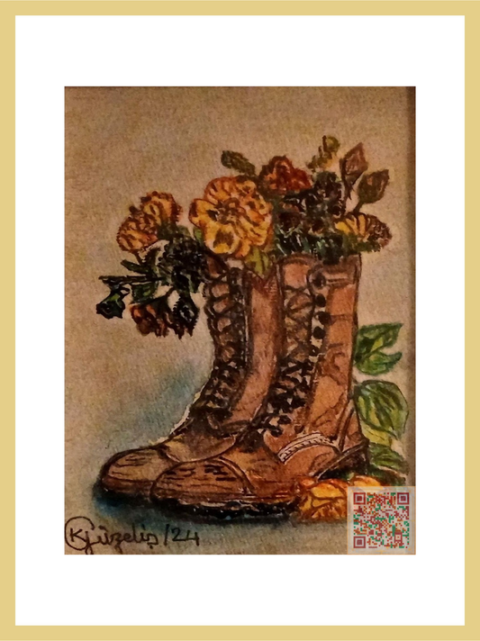 🎨 Toprak Kokusu Ve Renkler | Orijinal Eserin QR Kodlu Dijital Baskısı | Dijital Çerçeveli