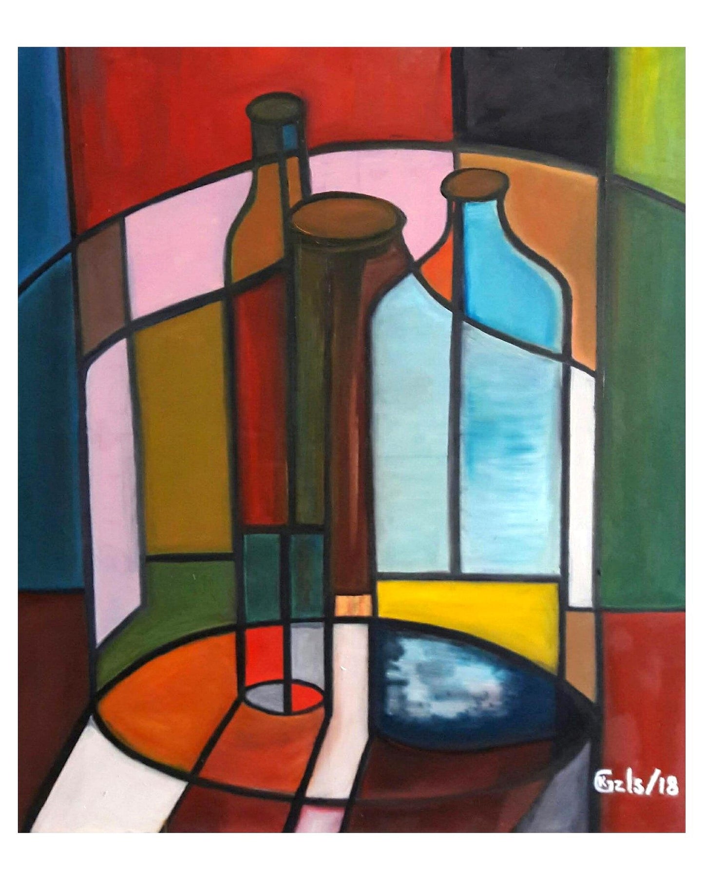 🎨 Şişeler | KGzls İmzalı Orijinal Tablo