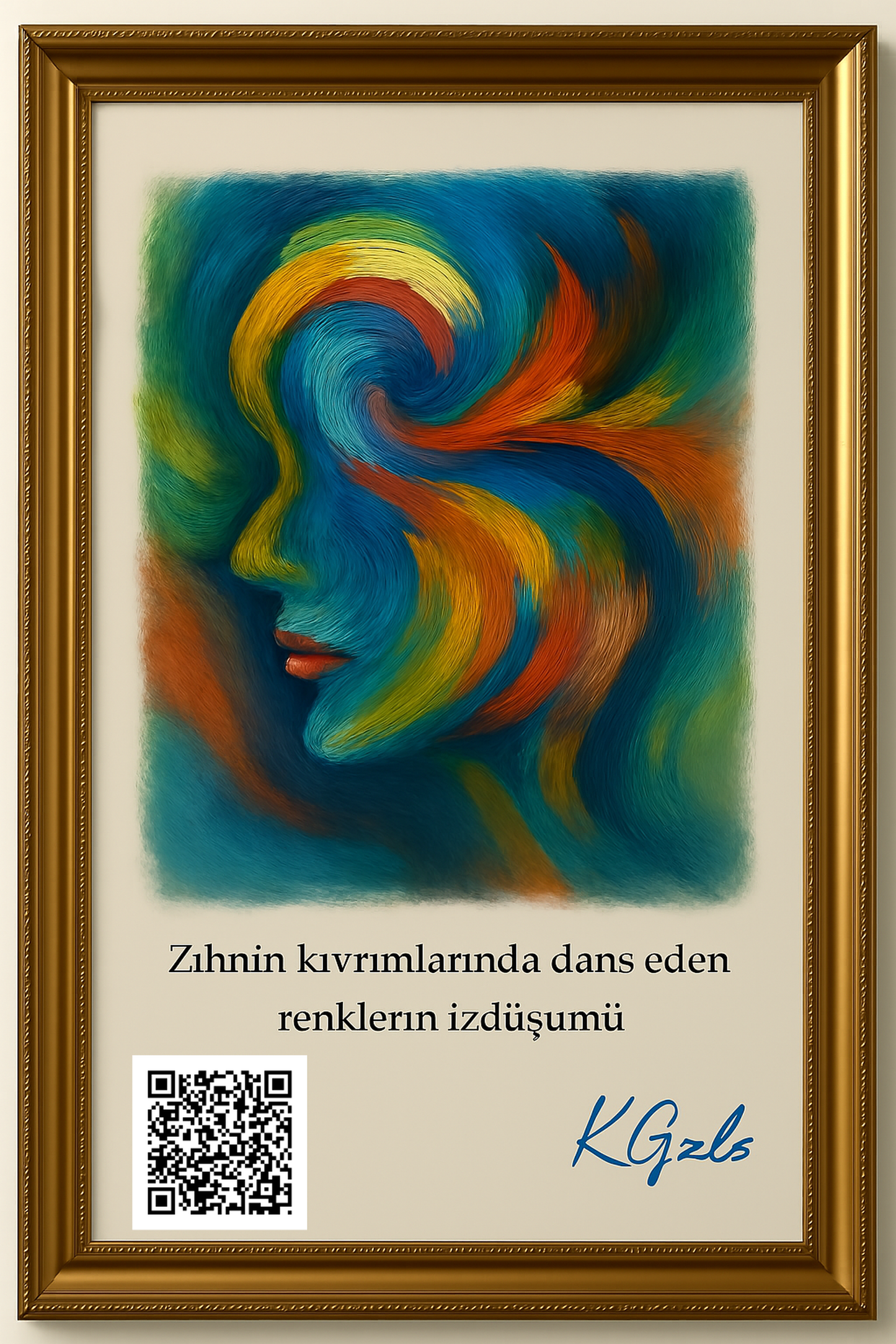 🧠 Zihnin Kıvrımlarında Dans Eden Renklerin İz Düşümü | Dijital Sanat Eseri (3 Versiyon)
